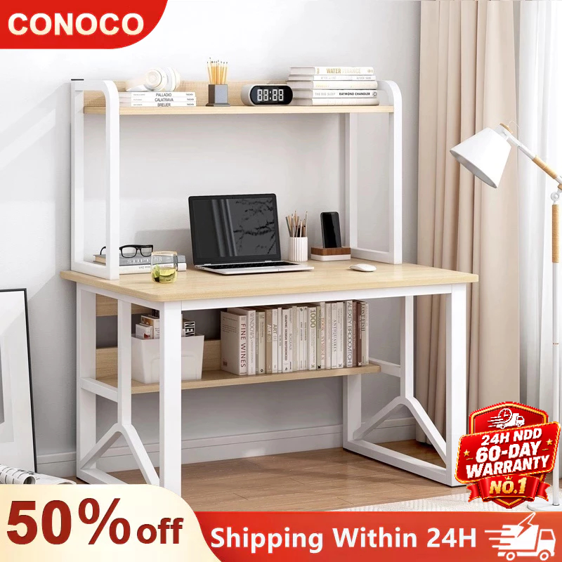 COCO Computer Desk Desktop Desk Bookshelf Integrated Table Bedroom Student Study Writing Table Household Office Desk