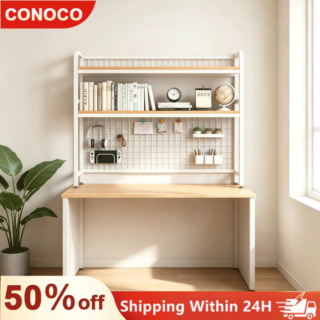COCO Desktop Storage Rack Office Organizer Bookshelf Pegboard Table Shelf Multifunctional Space Saving Easy Installation