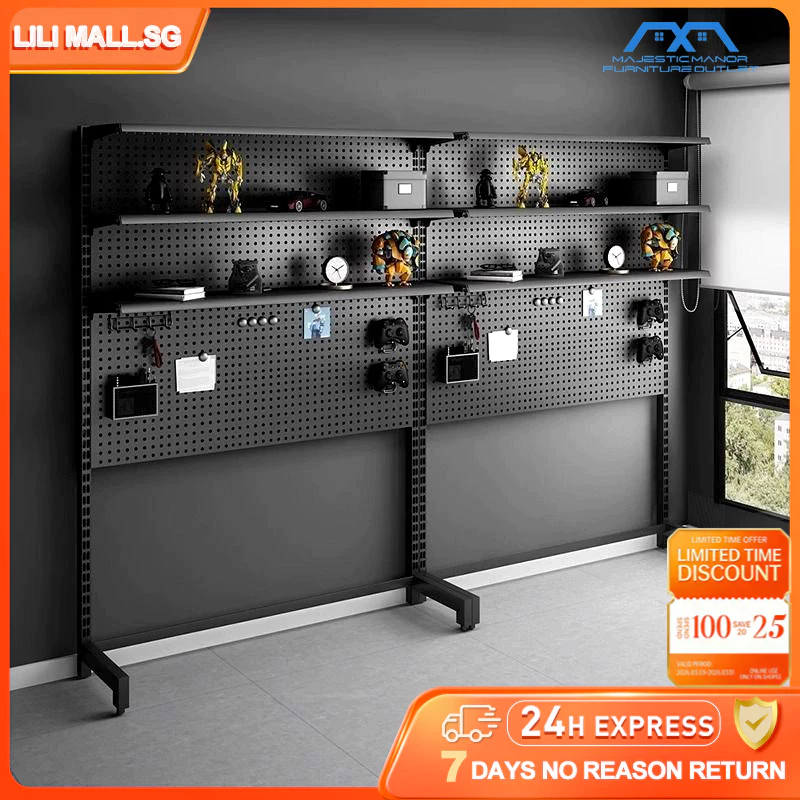 Pegboard no-drill storage rack bookshelf storage unit gaming desk stand floor-standing computer desk shelf