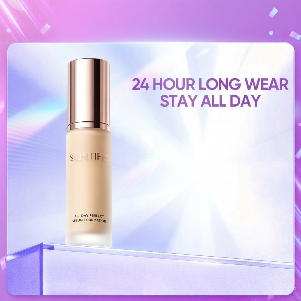 SKINTIFIC All Day Perfect Serum Foundation Full Coverage 24 Hour Long Wear Soft Matte Finish Cushion Concealer Cream