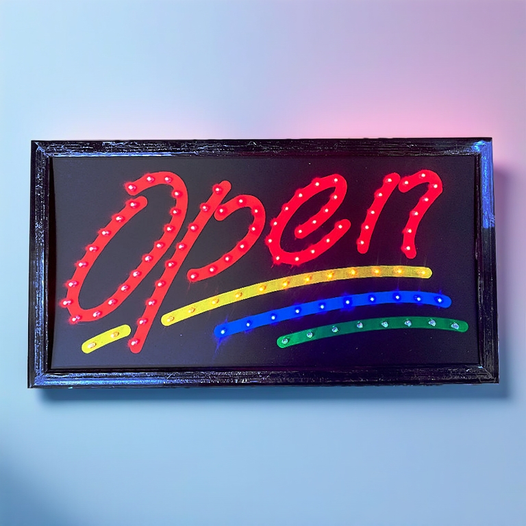 LED Signboard Display Light Day & Night 48x25CM Open SignBoard Buka Led Display Selamat Datang / Karaoke / Open + Close