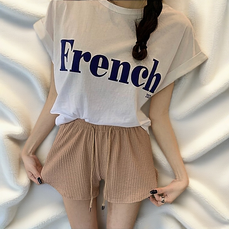 Ready Stock Women Summer Drawstring  Loose Plus Size Wide Leg Shorts pants Women New High Waist Casual Sports Pants