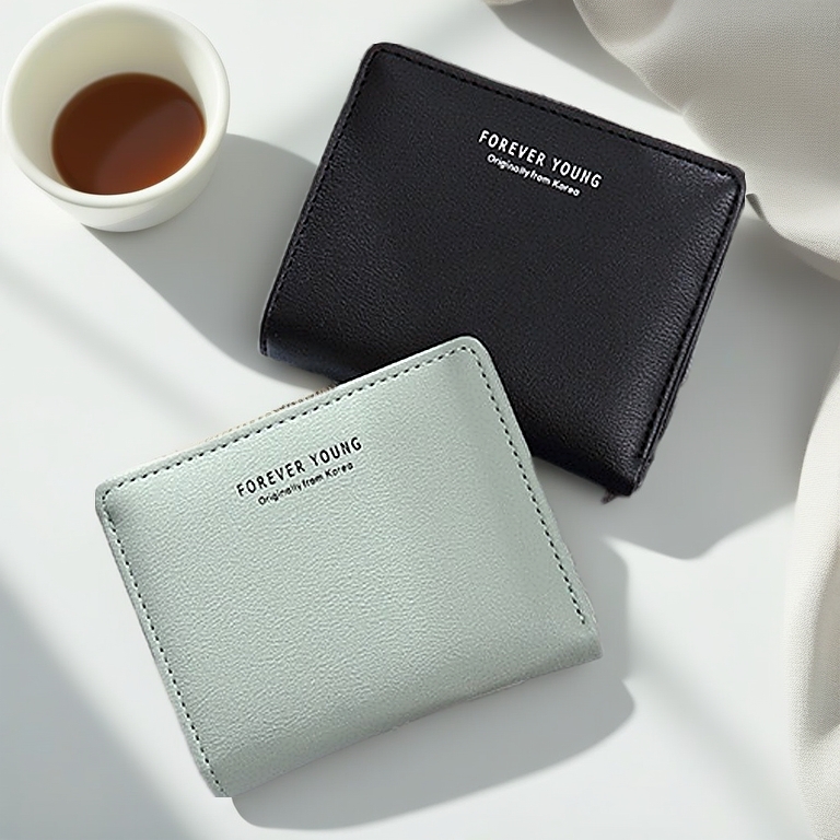 Forever Young Thin Wallet – Simple Ultra‑Slim Short Purse for Women