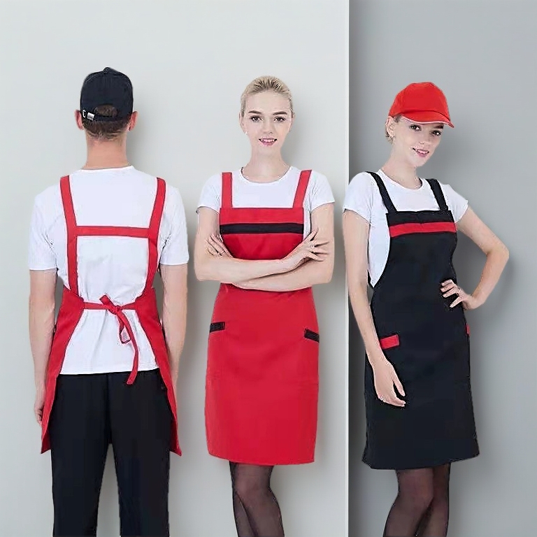 Apron Unisex with Pocket for Kitchen Hotel Coffee Shop Restaurant Bakery Chef Waiter H Straps Design