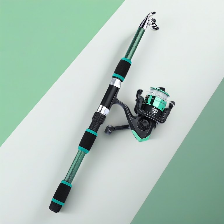 Sougayilang Fishing Set 1.8m/5.9ft Telescoping Fishing Rod 3bb 5.5:1 Fishing Reel Fishing Bait Set For Children Fishing