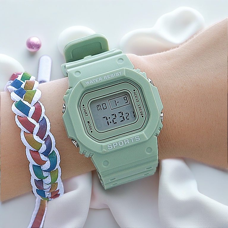 【Ready Stock】 Korean unicorn watch girl high school student waterproof cute women electronic watch simple sports watch ladies digital watch sport watches