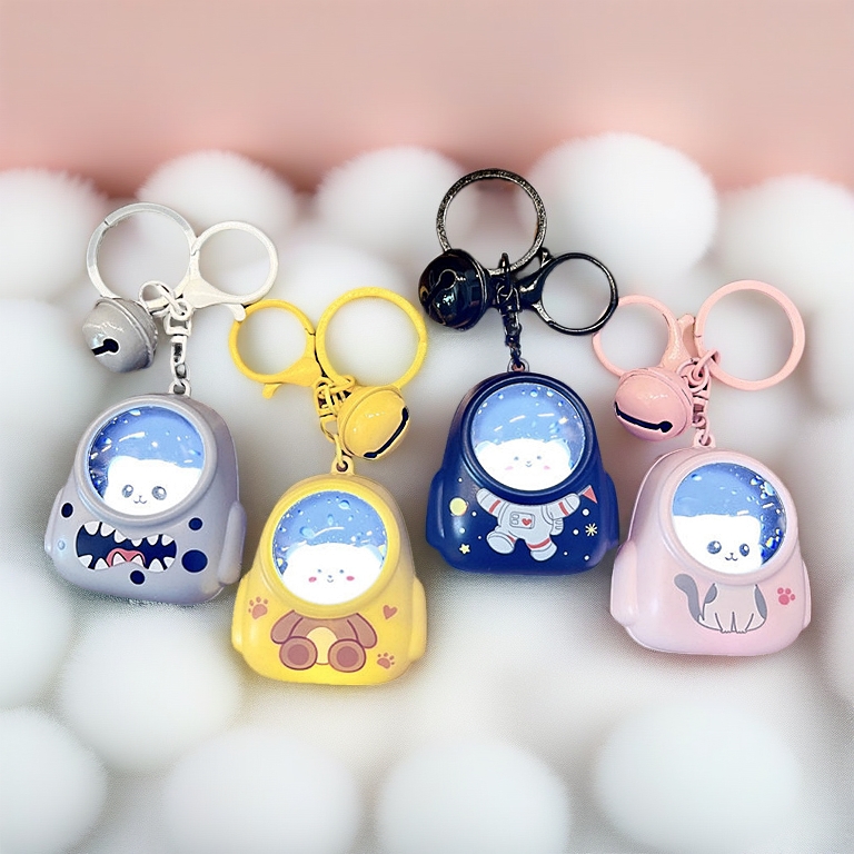 Victoky Cute Bear Star Luminous Keychain Little Small Bell Night Light Backpack Pendant Student Couples Gift