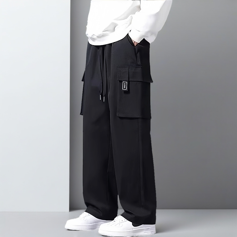 Lelaki Cargo Pants Men Baggy Hiking Pants Street Style Casual Pants Large Pocket Trousers Seluar lurus Oversize Pants