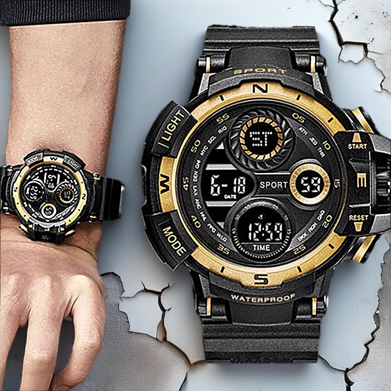 Kegllect Men's Multifunctional Digital Watch Men Life Waterproof Noctilucent Sports Watches Jam Tangan Lelaki Perempuan