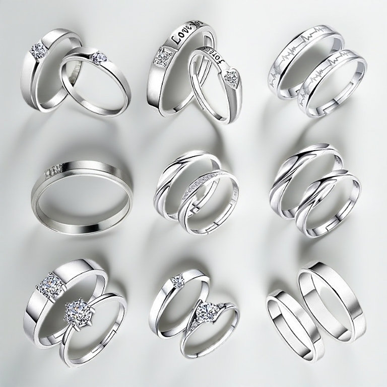 Adjustable S925 Silver Couple Ring 2 Psc (Set) Gift Silver Men And Women Cincin ?Cincin Pasangan Perak Boleh Laras