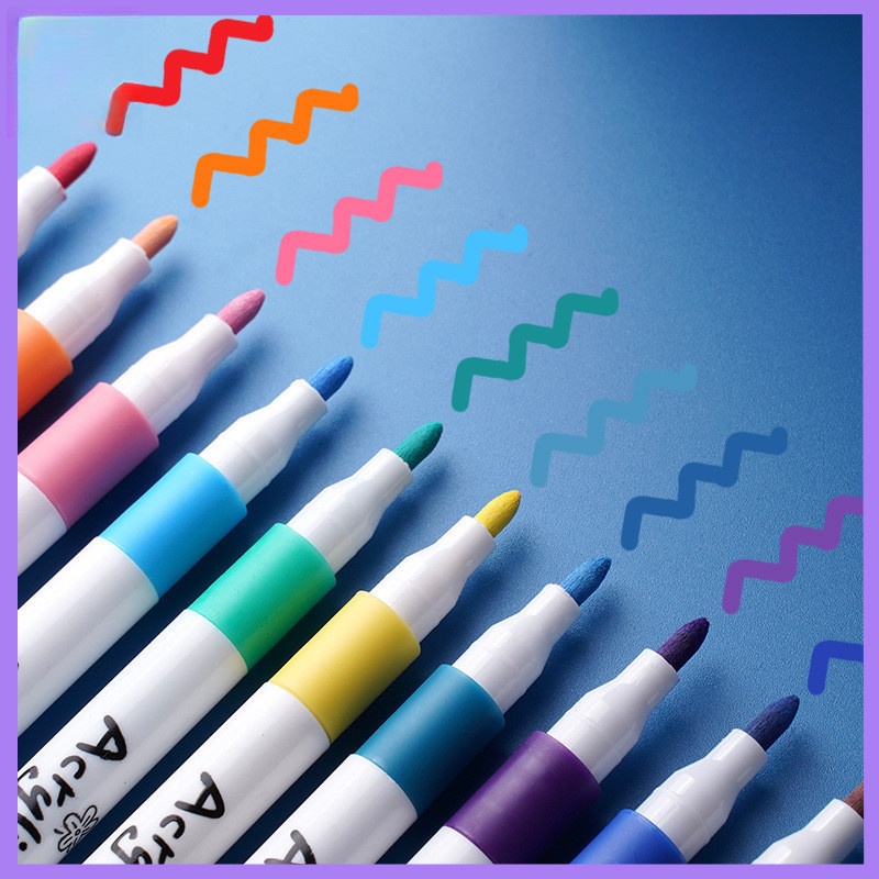 12/24/36/48/60/80 Colours Acrylic Marker Pen Set Penanda Akrilik - Art Supplies for Painting