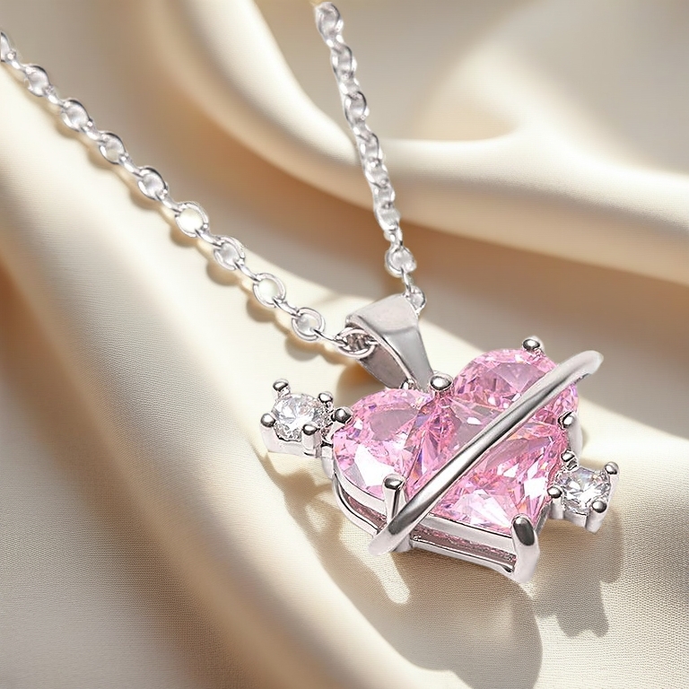 Love Planet Necklace Love Student Birthday Gift for Girls Heart Shaped Pendant Necklace Female