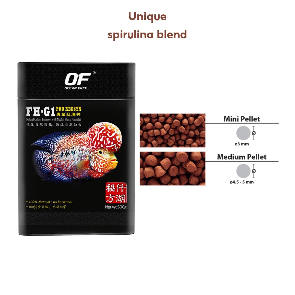 Ocean Free FH-G1 Pro RedSyn Flowerhorn OF Fish Food Makanan Ikan Flower Horn 120g 250g 500g