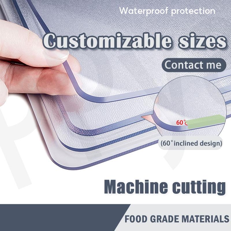 Custom size thick plastic clear table cover lapik meja plastik transparent waterproof PVC table mat