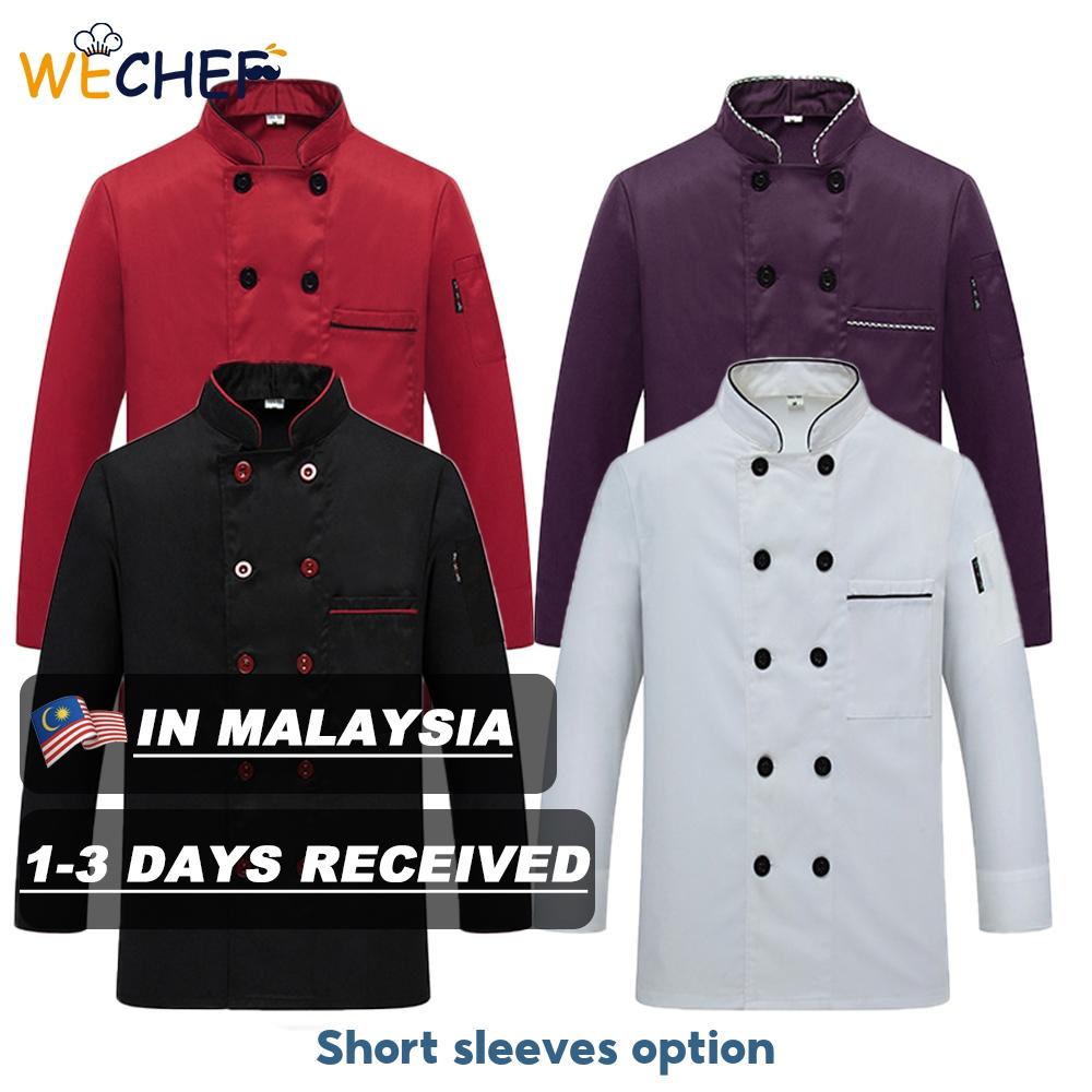 ???MALAYSIA READY STOCK?M-5XL Chef Uniform Hotel Chef Workwear Unisex Men's Women's Long-Sleeved Thick Style Catering Baking Plus Size Back Kitchen Clothing