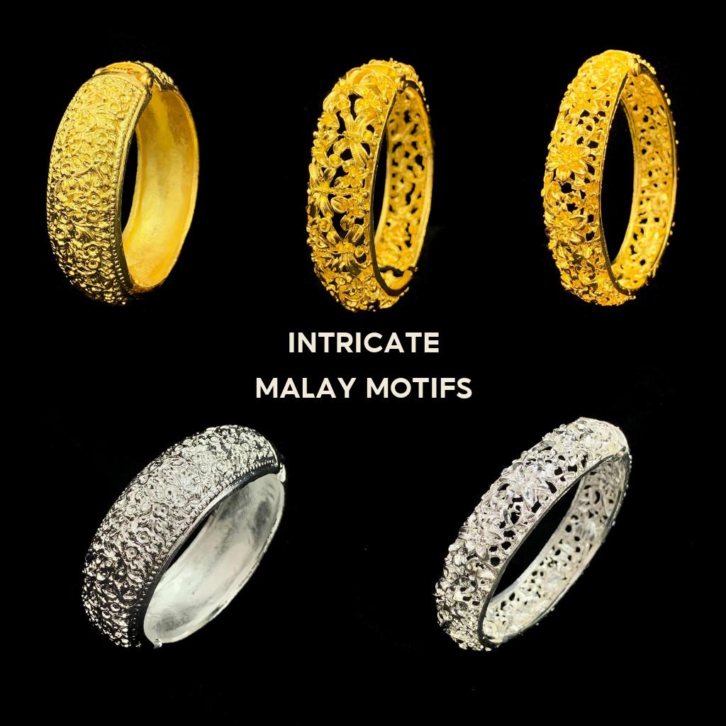 [Ship From KL] 1 PCS 17cm Gelang Tangan Budak Gold Gelang Kecik Tema Klasik Antique Bangle Melayu Elegant Bracelet