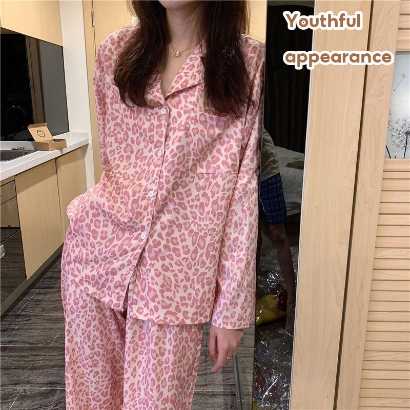 Korean Pyjamas Long Sleeve Pajamas Sleepwear Set Baju Tidur Wanita Pyjamas Perempuan