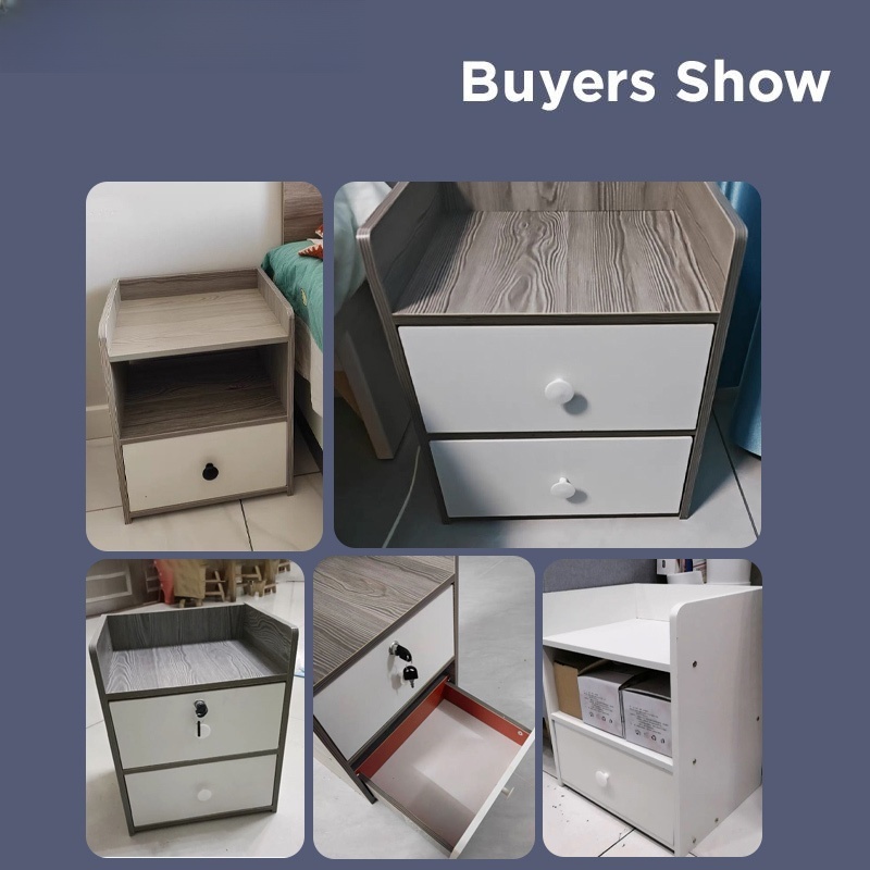 Side Table with Drawer Black Bedside Table Rack Kecil Tepi Katil Almari Sisi Katil Side Table Bedroom Modern Nightstand