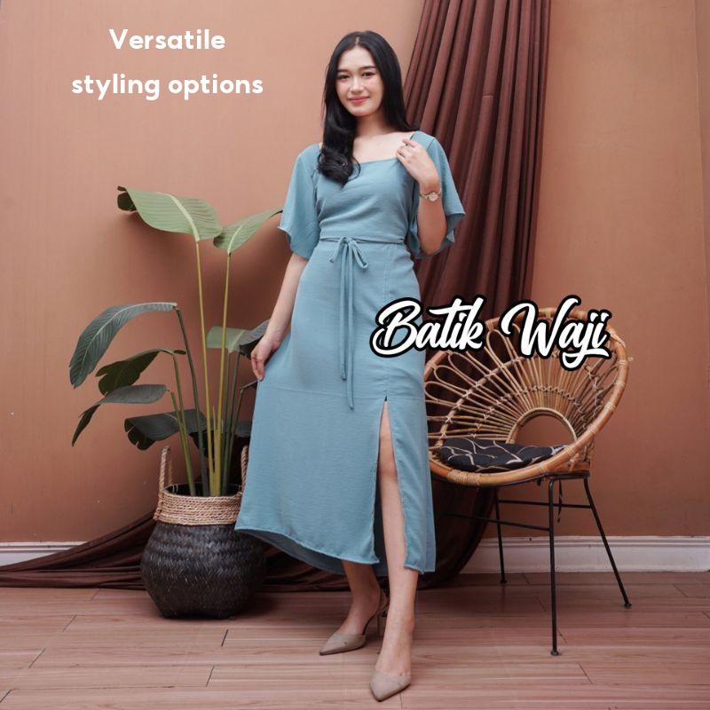 NEW DRESS JESWIL GAMIS KAYARA LONG DRESS CRINGKLE AIRFLOW IMPORT