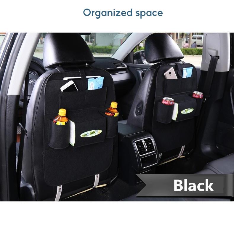 Car back seat Organizer Multifunctional Storage Back pocket Bag (Black)