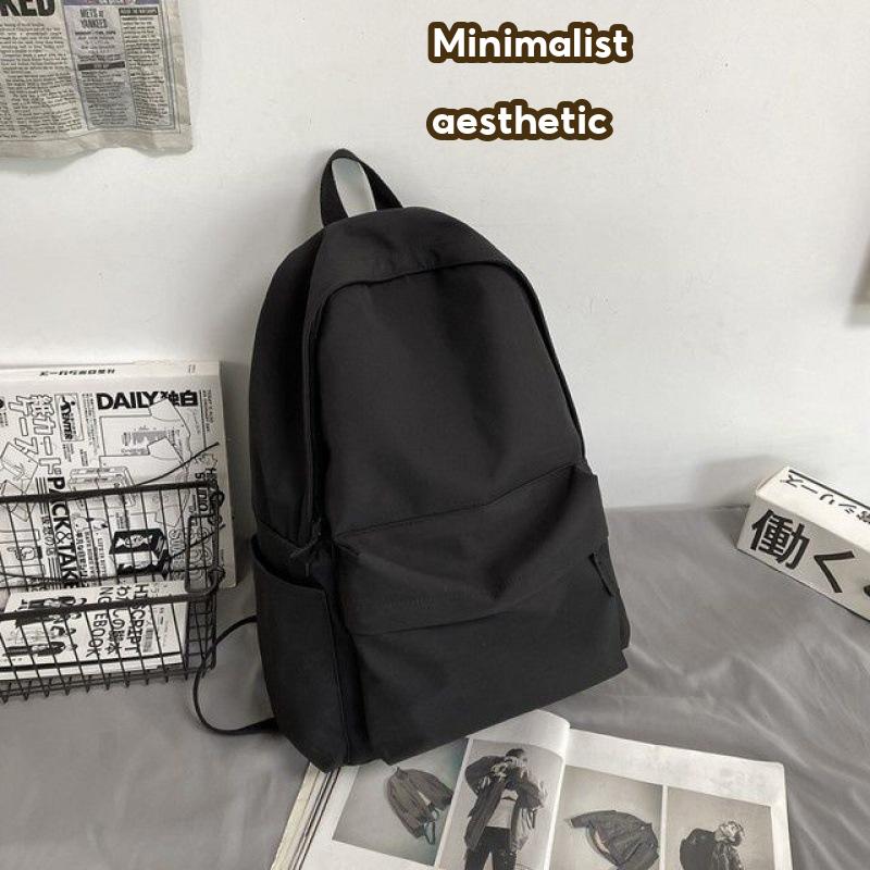 Korean Style Women’s School Backpack - Large Capacity, Waterproof, Multiple Pockets, Secure Closure