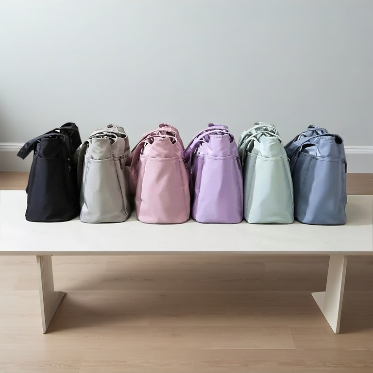 iFASHION 1808 Big Capacity Woman Tote Canvas With Zip Student Tuition Shopping Bag Simple Kapasiti Besar Beg Tangan