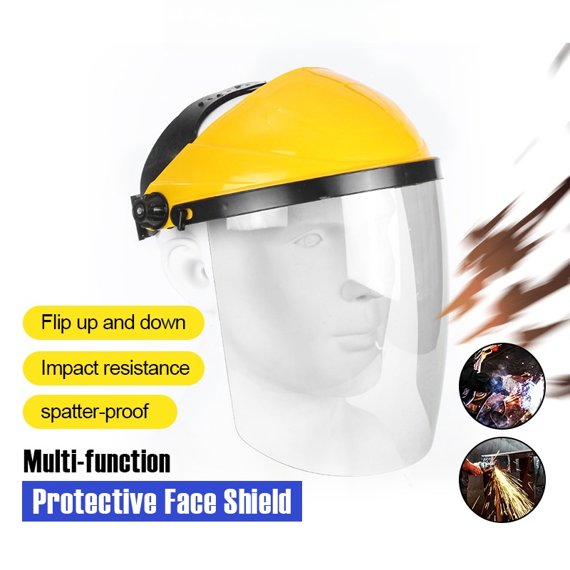 Clear Full Face Shield with Anti-Spitting Dust Cover for Work Protection