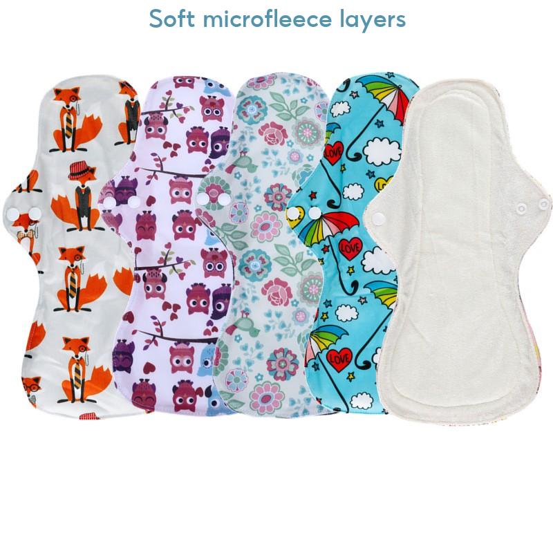 L Size Organic Bamboo Heavy Flow Menstrual Pads Reusable & Washable &Waterproof