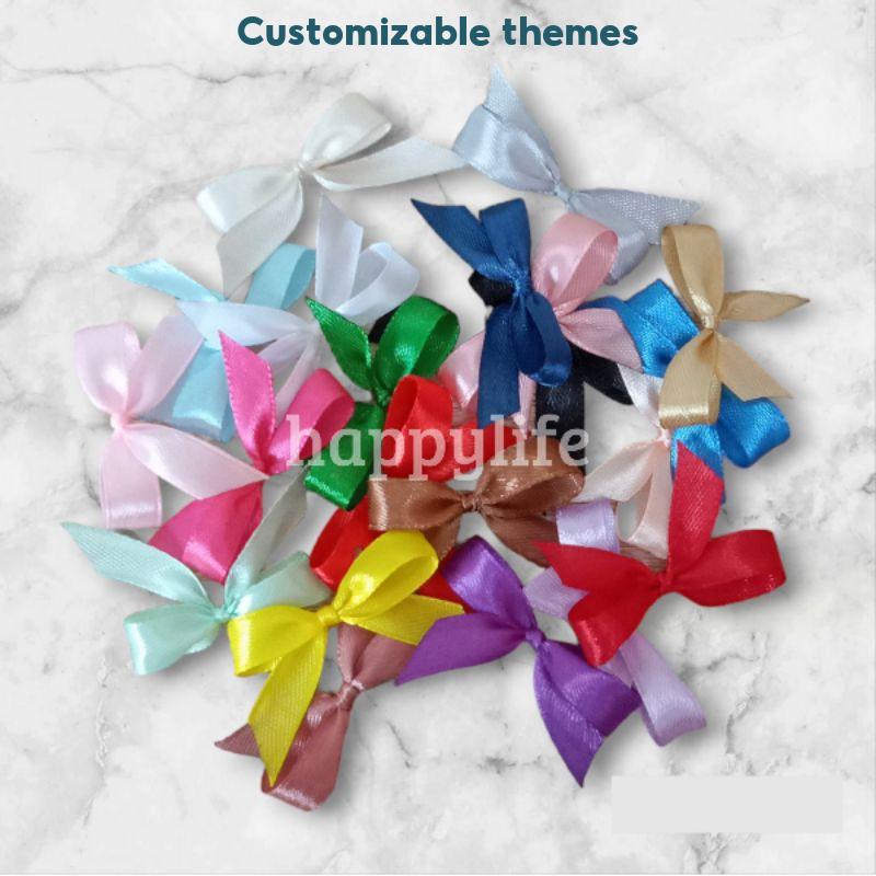Mini Ribbon Bow Single Loop 50 pcs Cute Ready Made Satin Small Door Gift Hadiah Deco Riben Reben Murah Kecil Goodies YES