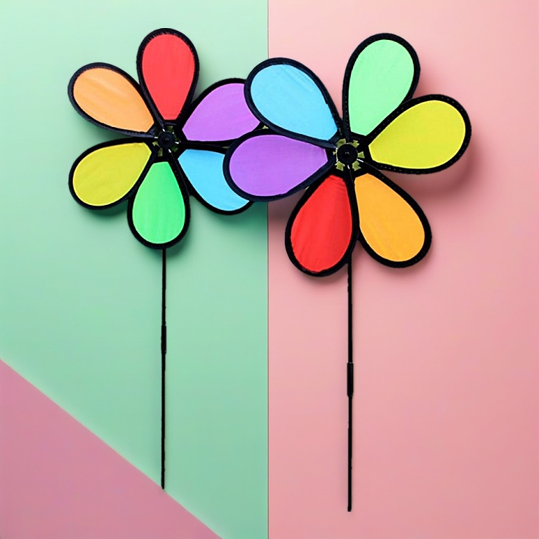 STRO New Colorful Rainbow Dazy Flower Spinner Wind Windmill Garden Yard Outdoor Decor MY