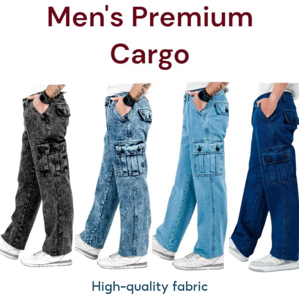 Seluar jeans lelaki Cargo six pocket (Style Baggy)Premium High Quality Jeans