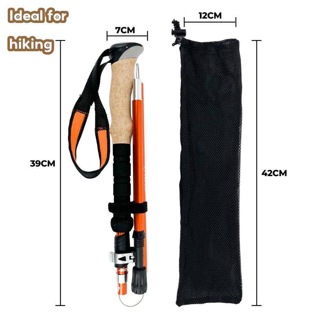 TAHAN 3-Section Foldable Hiking Stick V2 | Stick Hiking Ringan dan Foldable(Free Bag) Hikers Pole