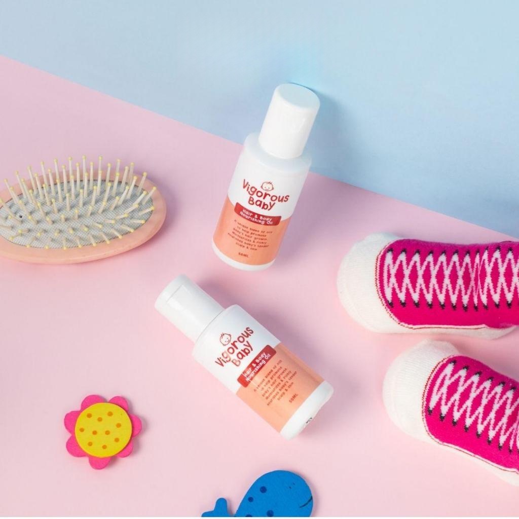 【BKDOTMY HQ】VIGOROUS baby & kids  ( hair n body nourishing oil ) by Bella khan - silicone , fragrance and paraben FREE