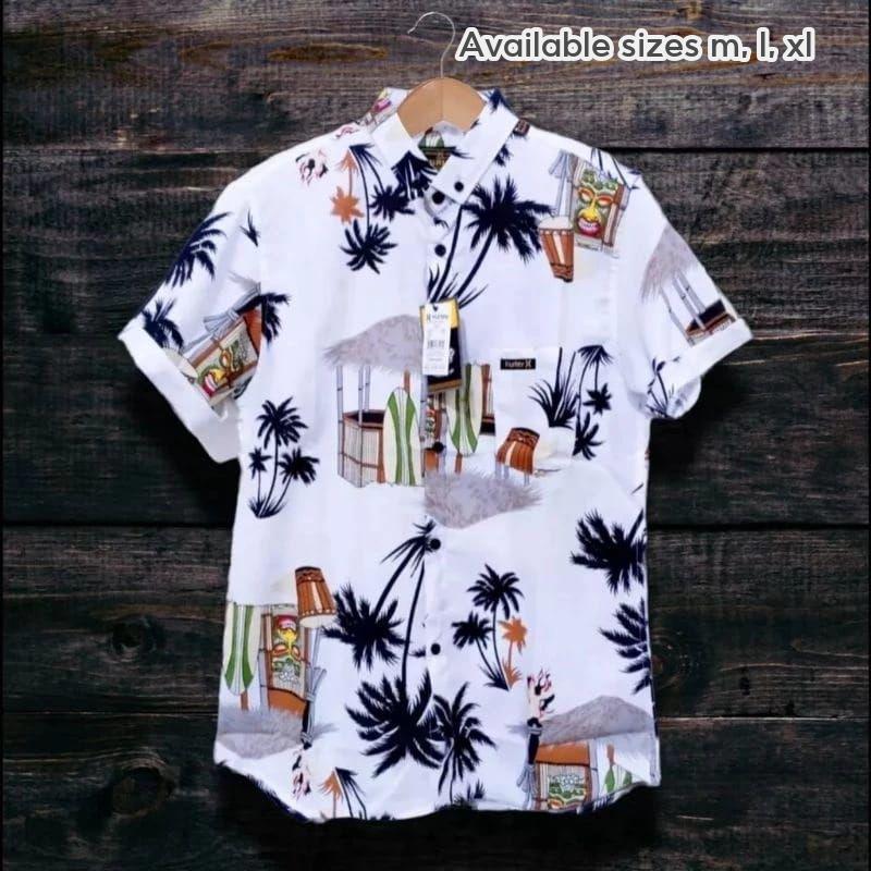 KEMEJA Surfing Pattern Shirts for Men and Women Short Sleeve Premium Unisex Shirts