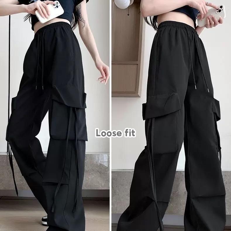 Korean Style Cargo Women Long Pants Seluar Panjang Cargo Perempuan 工装裤女