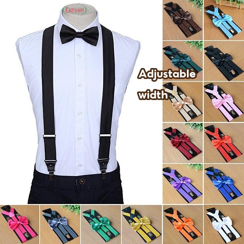 【Clothes Straps】Men Matching Suspenders Braces&Bow Tie For combo Sets Fancy Costume【new】