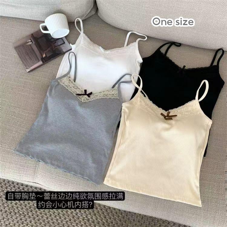 Bow Pure Desire Style Camisole Women Sexy Slim-fit Beautiful Back Outer Wear Inner Sleeveless Bottoming Top Women Summer