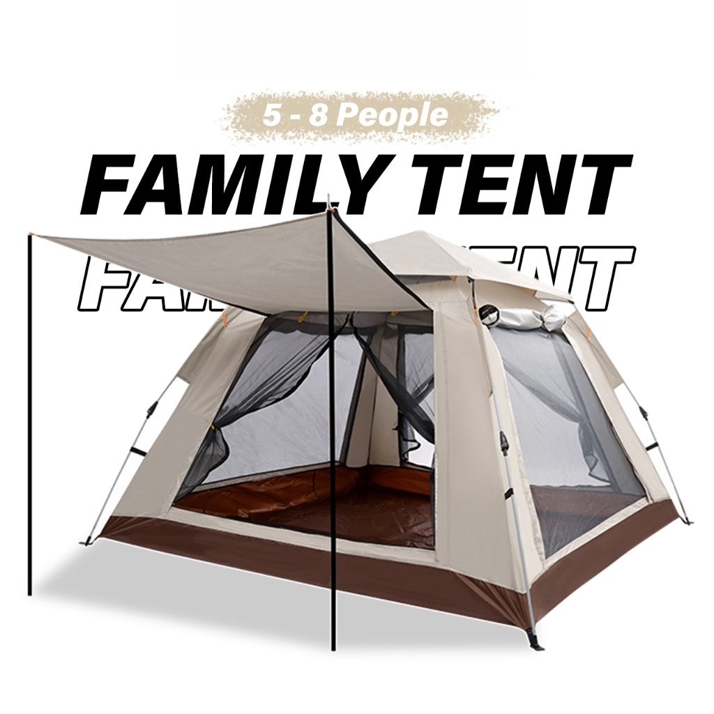 Khemah Keluarga Camping Automatic Family Tent Foldable Waterproof Kemah Outdoor Tent Hiking Picnic