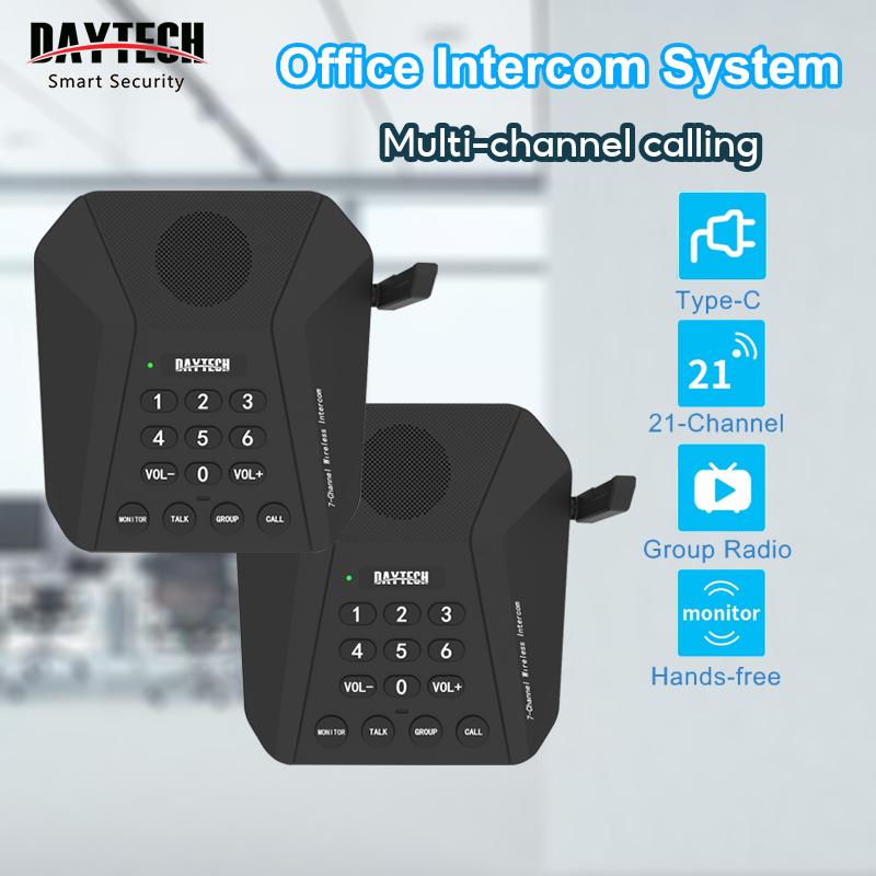Daytech Wireless Office Intercom System 21 Channel 1500M Transmit Range Radio Rechargeable 对讲机