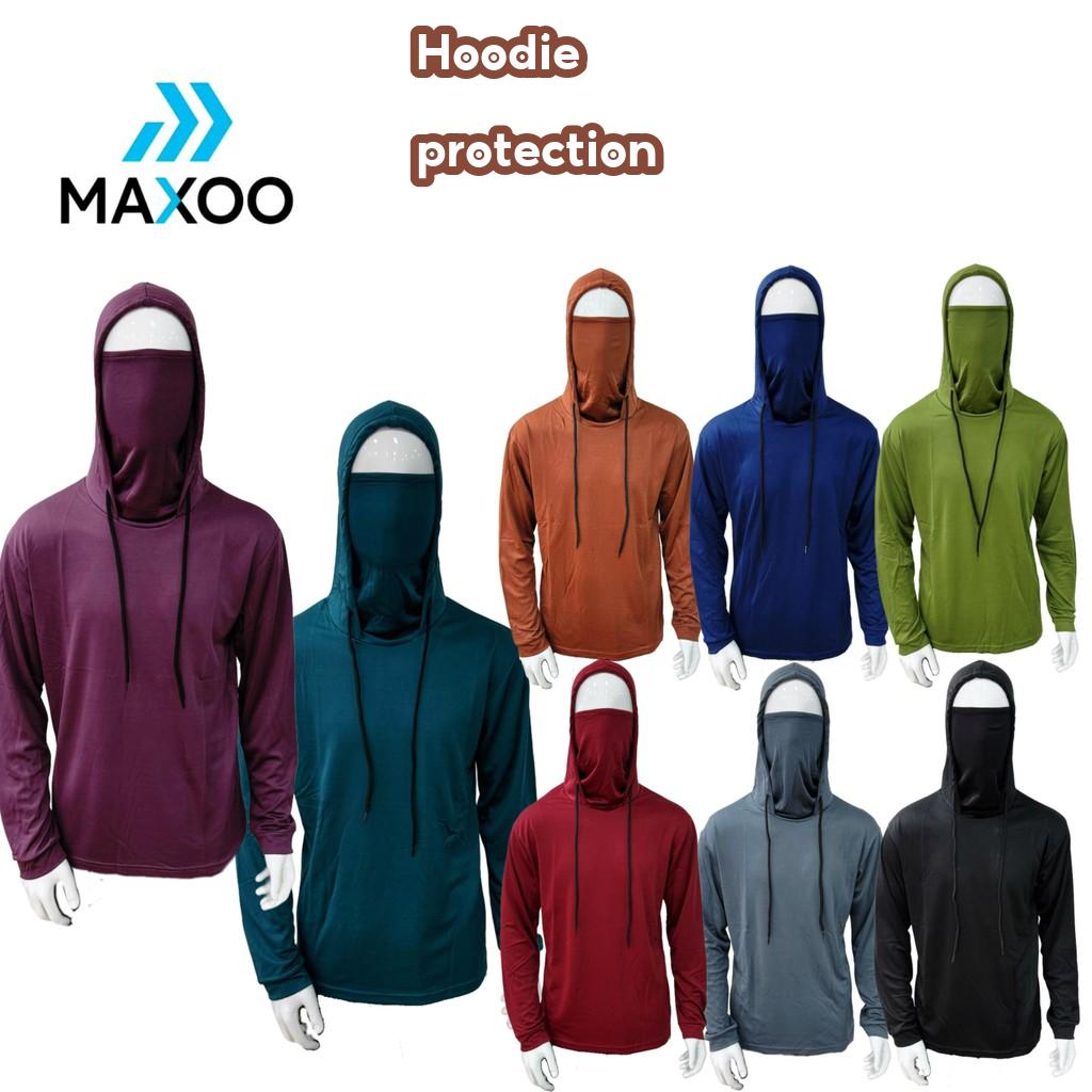 MAXOO Men Microfiber Multi Function Jersey Hoodies + Buff S - 5XL