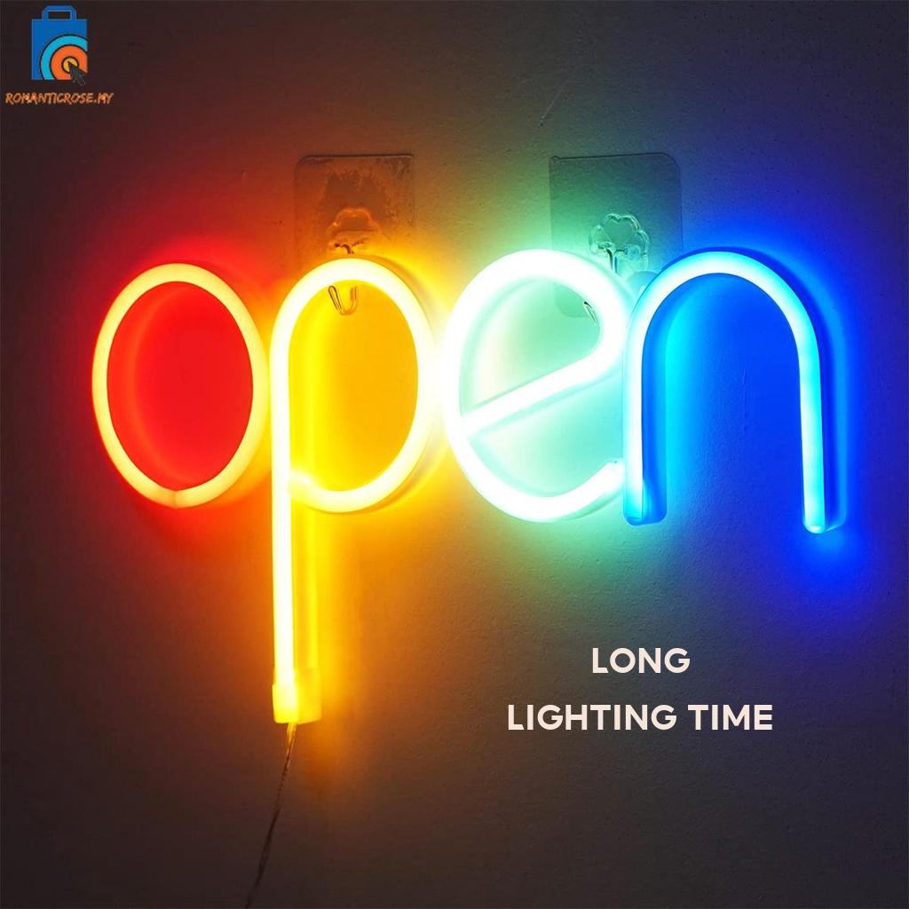 Open Neon Sign LED Neon Signs Night Light Ultra Bright Colorful Lighted Sign Open Business Neon Light Sign for Window Coffee Shop SHOPSKC9962