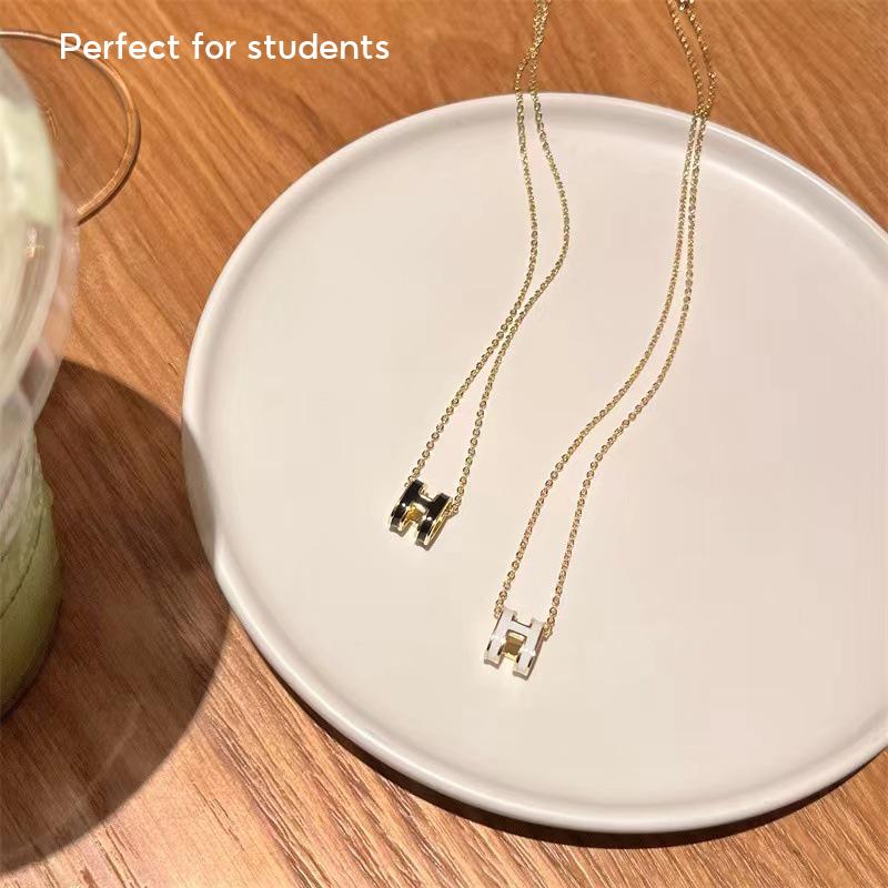 Korean fashion H letter necklace female high-quality jewelry student gifts