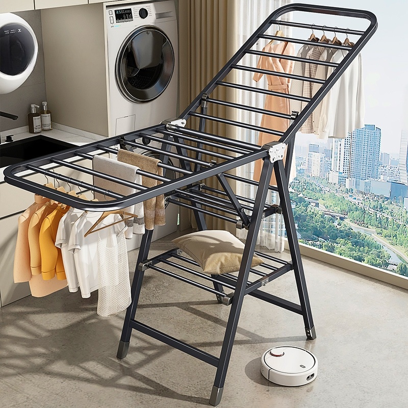 LivinEase foldable clothes drying rack with wheel 