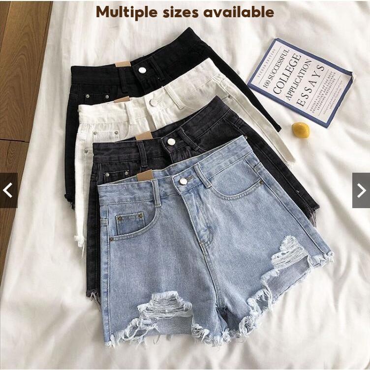 Solovely S-6XL Seluar Pendek Perempuan Gaya Korea Saiz Besar Denim Short Pinggang tinggi Pants Wanita