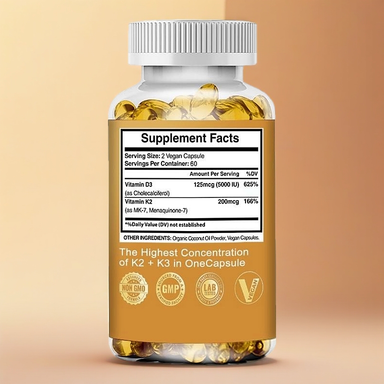 Daitea Vitamin D3 + K2 Supplement, Supports Positive Mood and Bone Health, Immune Health