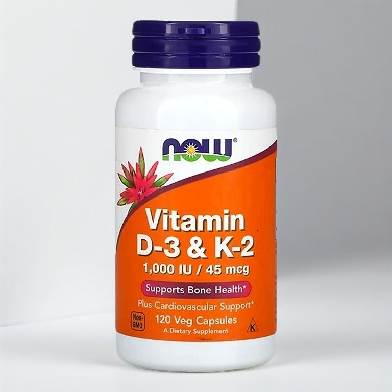 NOW Foods Vitamin D-3 & K-2 120 Veg Caps