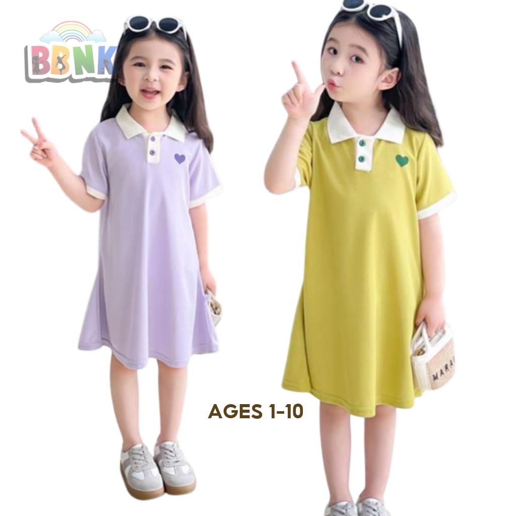 BBKid ?️ Girl 1-10Y Waffle Summer Short Sleeve Dress DZ001