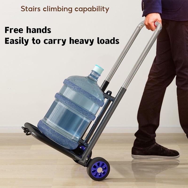 Foldable Trolley Hand Truck 6 Wheels Climb Stairs Troli Barang Pasar Malam Troli Heavy Duty Shopping Cart  Extendable