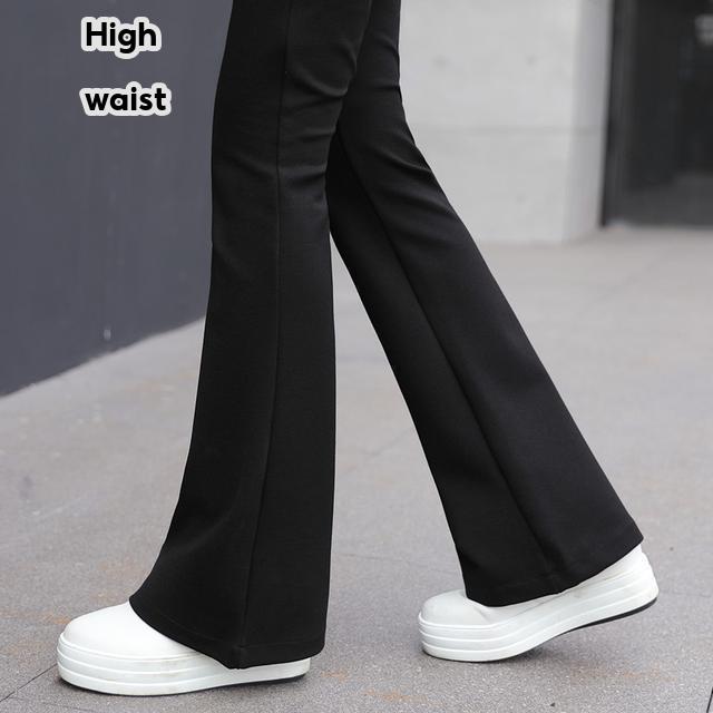 Bootcut Women Pants Sukan Vintage Black Straight Cut High Waist Muslimah Palazzo Tulang Pants