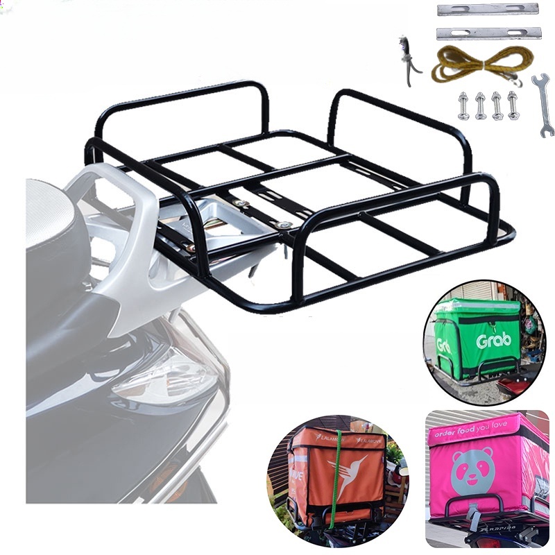 Ready Stock, Motorcycle Delivery Bag Rack Universal Carrier Tailstock Rear Seat Rack Grab/Foodpanda/Lalamove Bag Holder